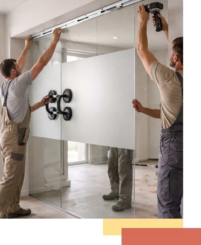 Матовые стеклянные перегородки под ключ в Каспийске