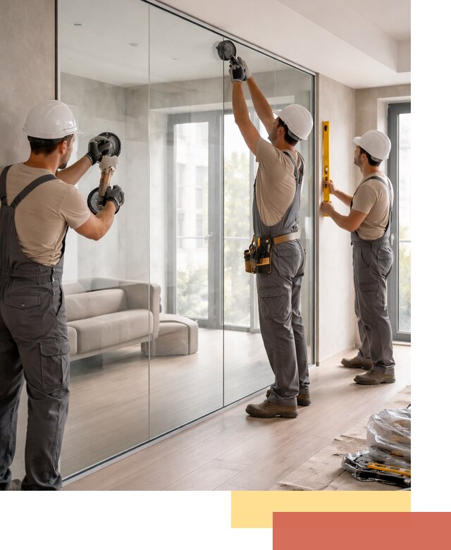 Перегородки из закаленного стекла в Каспийске для офисов и квартир