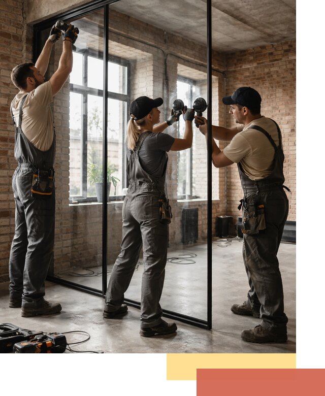 Стеклянные перегородки лофт — изготовление и монтаж в Каспийске