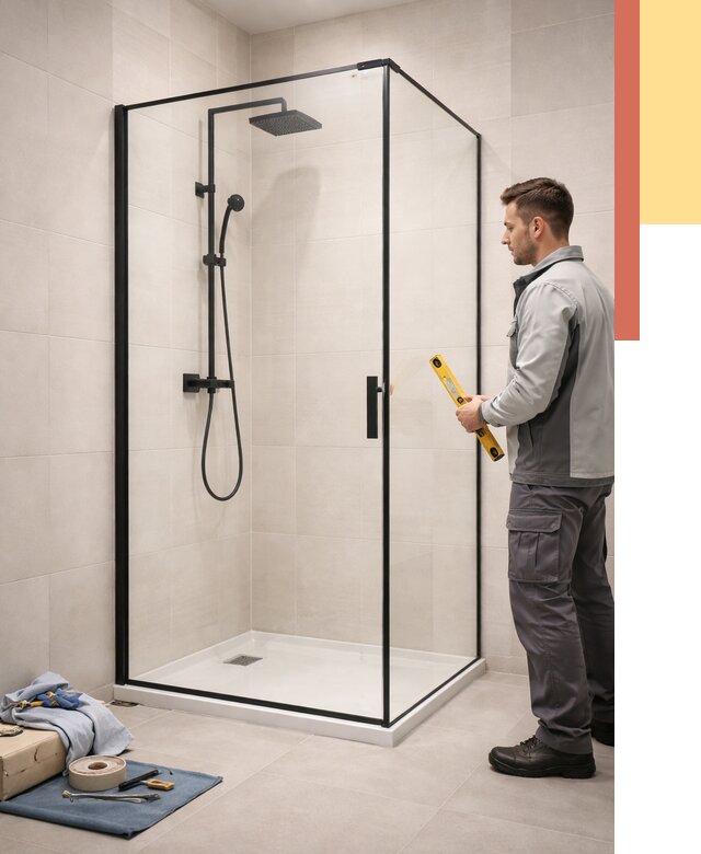 Стеклянные перегородки для душа в Каспийске от 12726 руб. | Монтаж под ключ — ОТДЕЛОЧНИК-Ксп