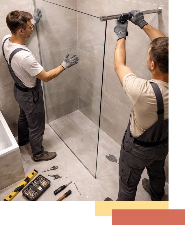 Стеклянные перегородки для душа в Каспийске — изготовление и монтаж