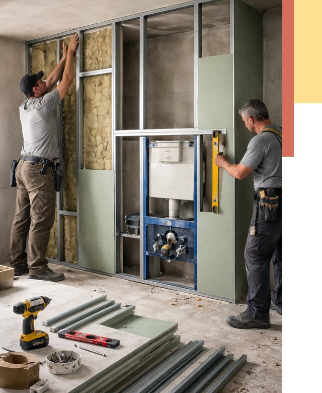 Установка сантехнических перегородок в Каспийске от 8654 руб. | ОТДЕЛОЧНИК-Ксп