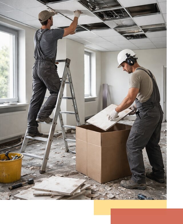 Демонтаж потолочной плитки в Каспийске быстро и аккуратно