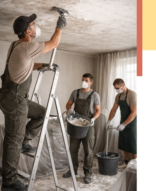 Удаление побелки с потолка в Каспийске от 2545 руб. быстро и недорого | ОТДЕЛОЧНИК-Ксп