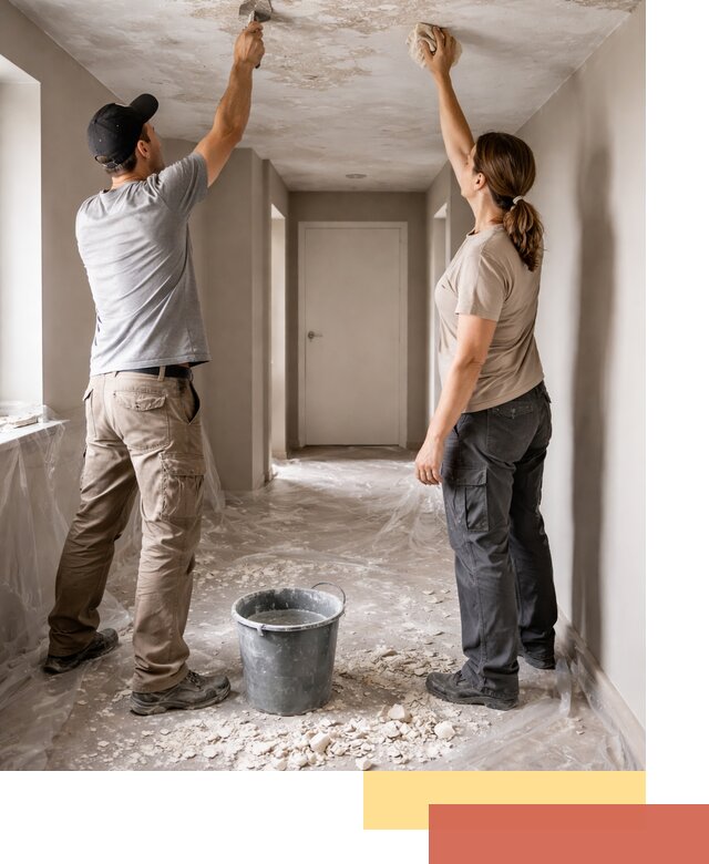 Удаление побелки с потолка в Каспийске — быстро и аккуратно