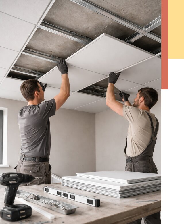 Монтаж кассетного потолка в Каспийске от 4581 руб/м2 — установка и сборка | ОТДЕЛОЧНИК-Ксп