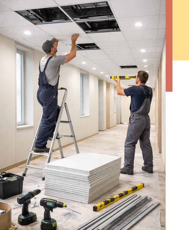 Ремонт потолка Армстронг в Каспийске от 4581 руб. — быстро и недорого | ОТДЕЛОЧНИК-Ксп