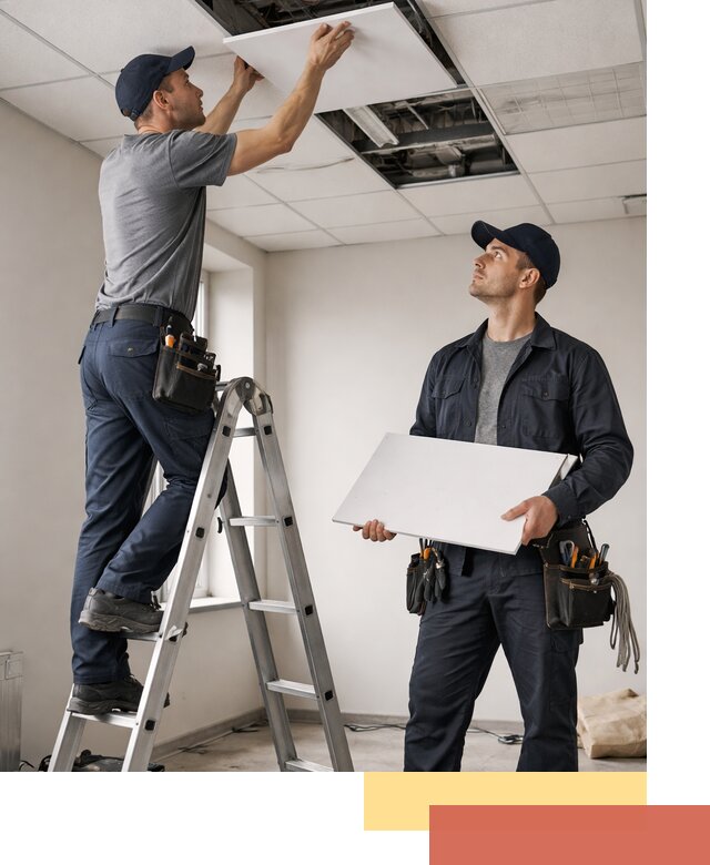 Обслуживание подвесного потолка в Каспийске — ремонт и чистка