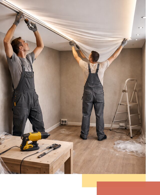 Монтаж натяжного потолка с подсветкой в Каспийске цена и сроки