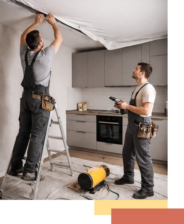 Монтаж натяжного потолка на кухне в Каспийске