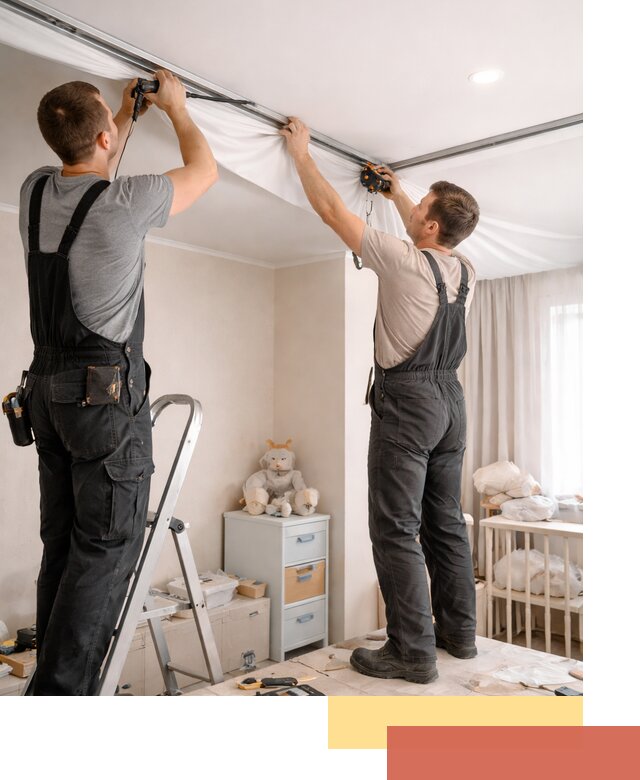 Монтаж натяжного потолка в детской комнате в Каспийске