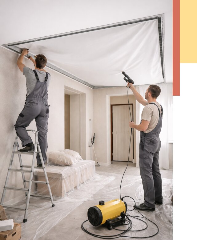 Монтаж натяжного потолка в прихожей в Каспийске от 2698 руб. под ключ | ОТДЕЛОЧНИК-Ксп