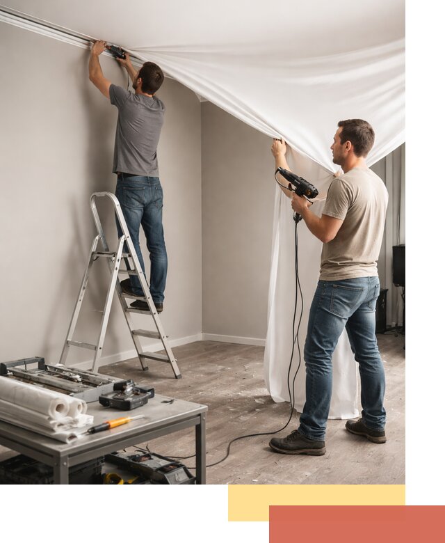 Монтаж натяжного потолка в студии в Каспийске