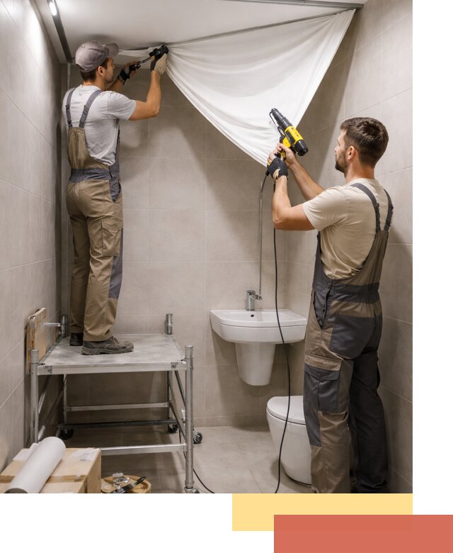 Монтаж натяжного потолка в санузле в Каспийске