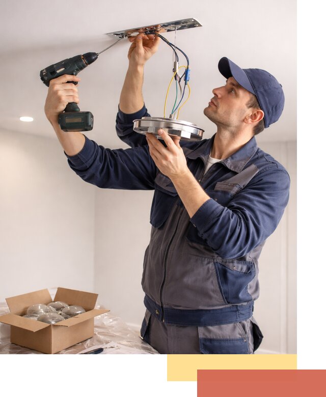 Установка люстры в натяжной потолок в Каспийске