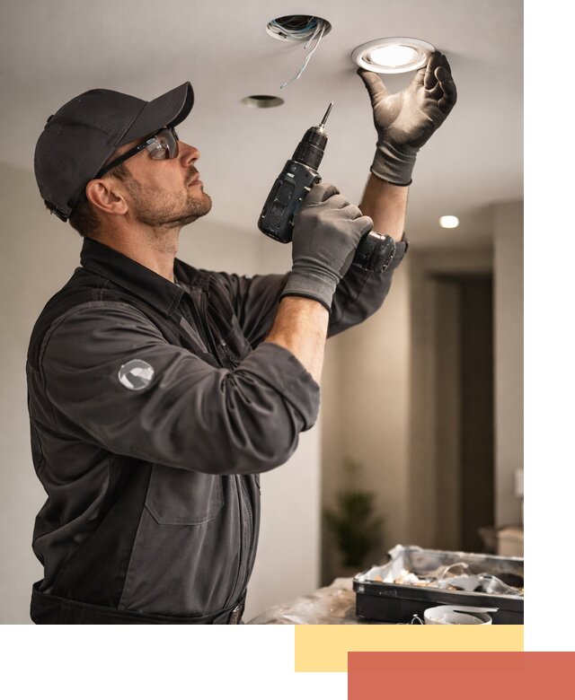 Установка точечных светильников в натяжной потолок в Каспийске