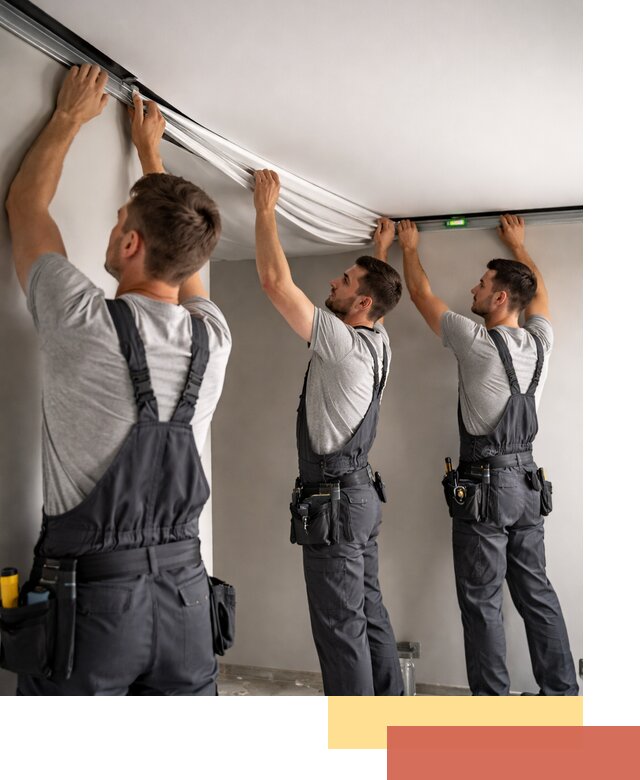 Теневые натяжные потолки в Каспийске: монтаж и отделка быстро и качественно