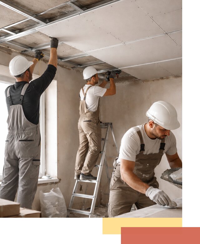 Одноуровневый потолок из гипсокартона в Каспийске — монтаж и отделка