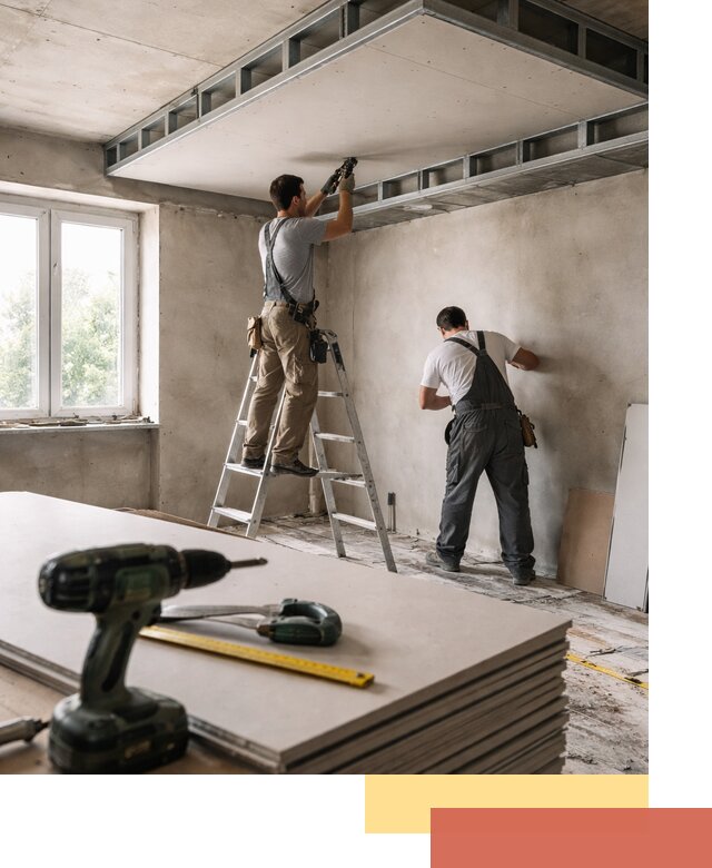 Двухуровневый потолок из гипсокартона в Каспийске