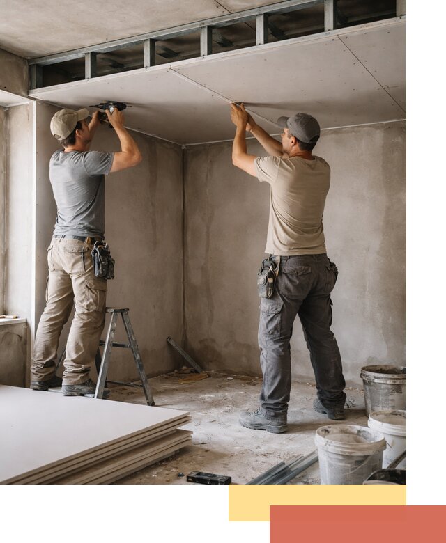 Короб из гипсокартона на потолке под ключ в Каспийске