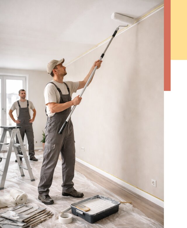 Покраска потолка из гипсокартона в Каспийске от 4581 руб./м2 — услуги под ключ | ОТДЕЛОЧНИК-Ксп