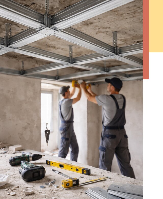 Монтаж каркаса потолка из профиля в Каспийске от 4581 руб. — услуги ОТДЕЛОЧНИК-Ксп