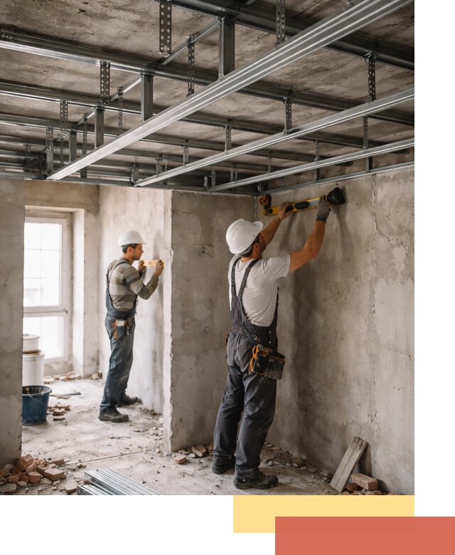 Монтаж каркаса потолка из профильного профиля в Каспийске