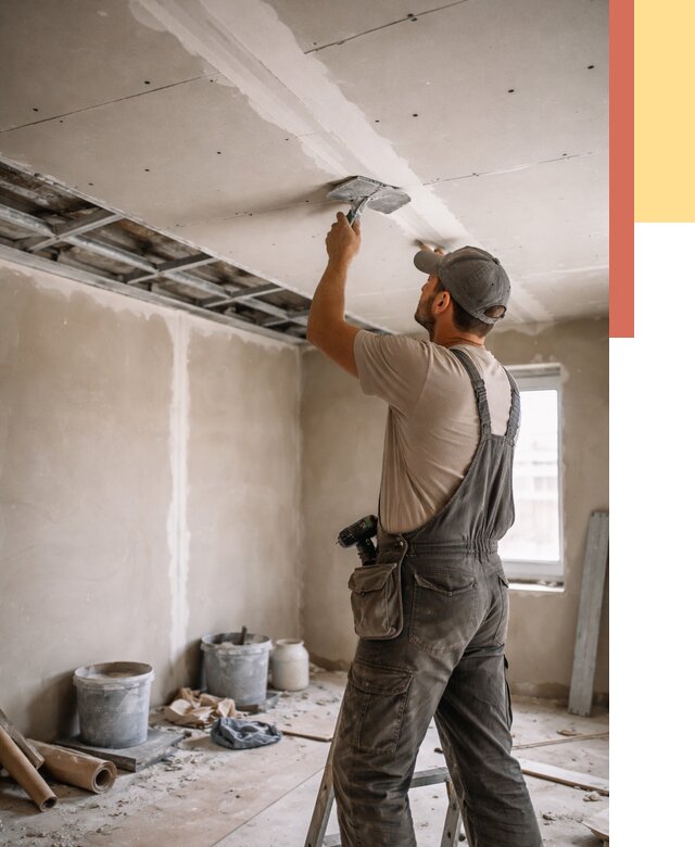 Ремонт потолка из гипсокартона в Каспийске от 662 руб./м² — быстро и недорого | ОТДЕЛОЧНИК-Ксп