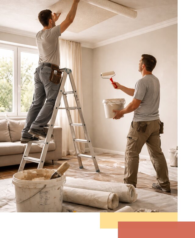 Поклейка обоев на потолок в Каспийске — качественно и быстро