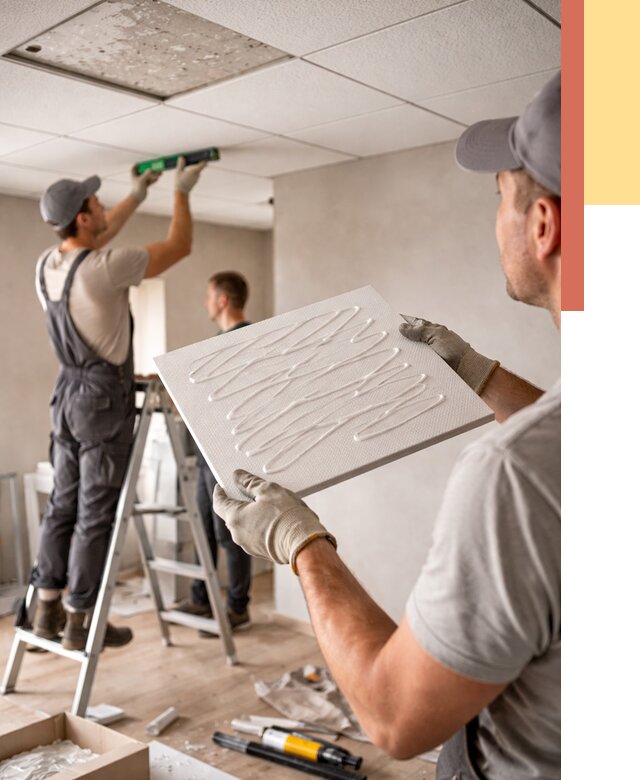 Монтаж потолочной плитки в Каспийске от 4581 руб. — быстро и недорого | ОТДЕЛОЧНИК-Ксп