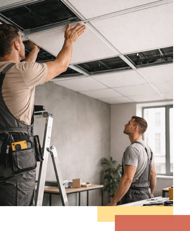 Монтаж потолочной плитки в Каспийске качественно и в срок