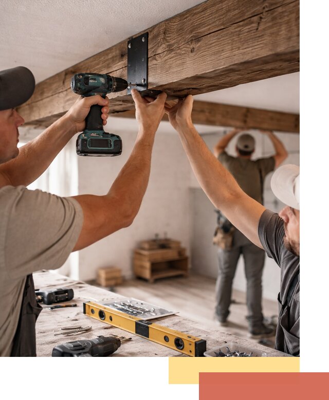 Монтаж декоративных потолочных балок в Каспийске