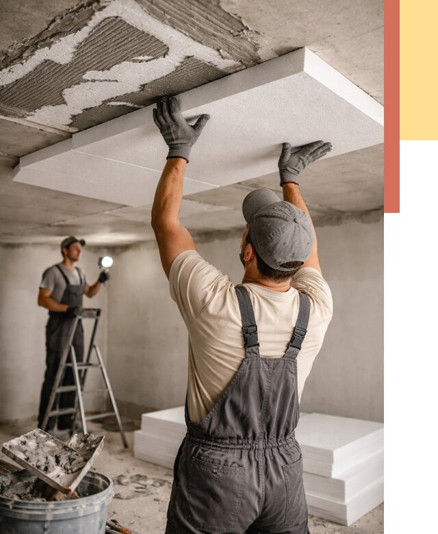 Утепление потолка пенопластом в Каспийске от 4581 руб/м2 — недорого и быстро | ОТДЕЛОЧНИК-Ксп