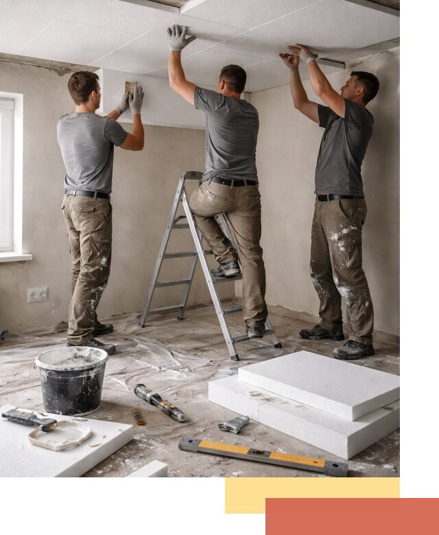 Утепление потолка пенопластом в Каспийске быстро и качественно